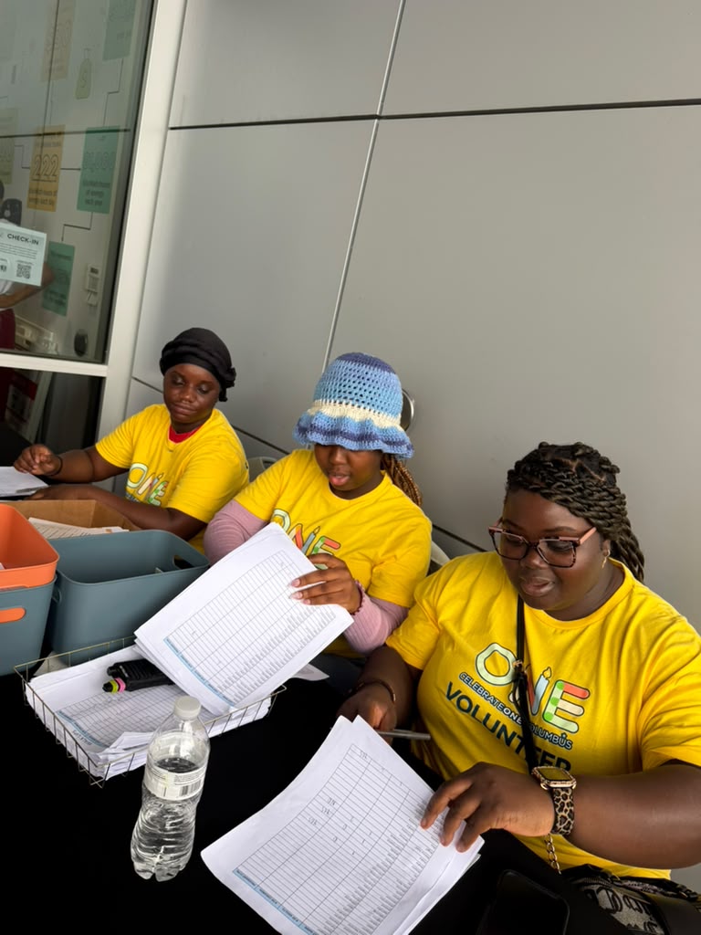 Volunteers at a community baby shower