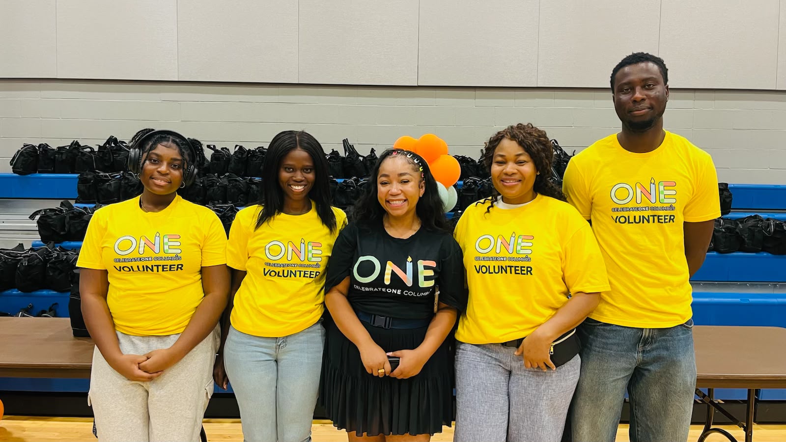 Volunteers at a community baby shower