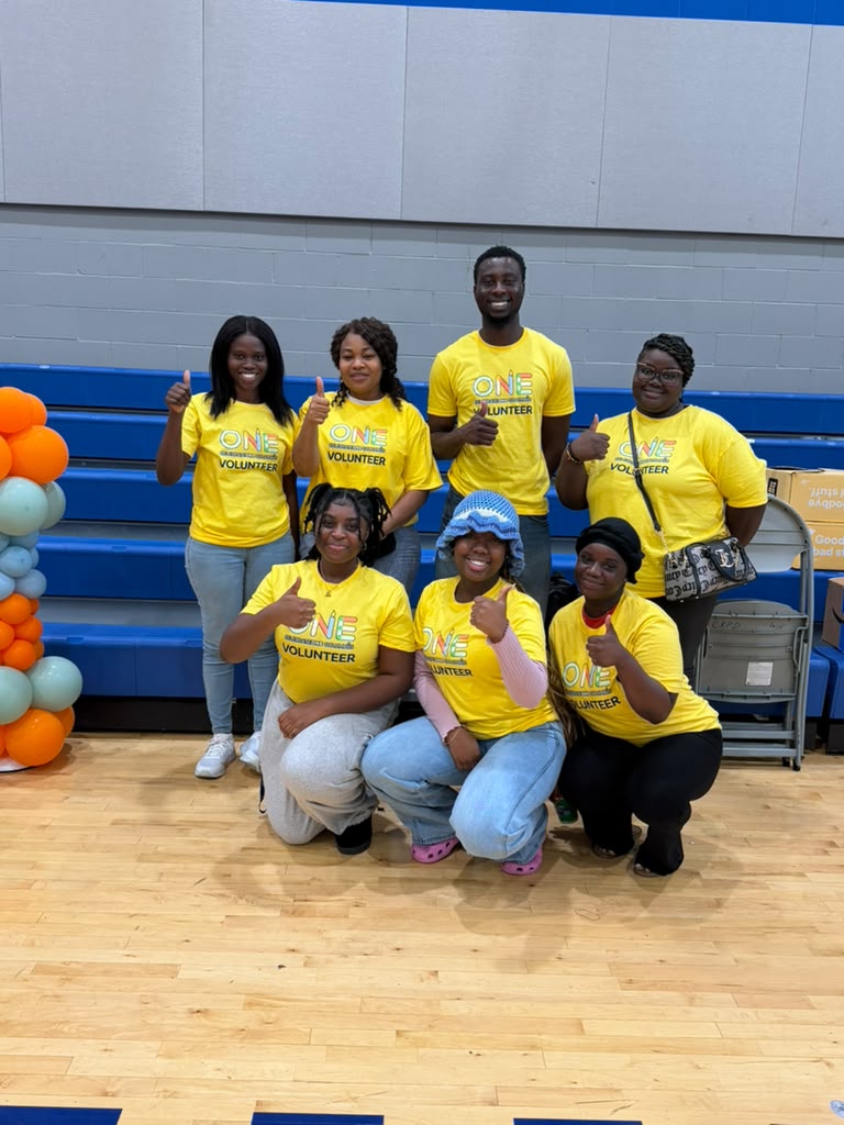 Volunteers at a community baby shower